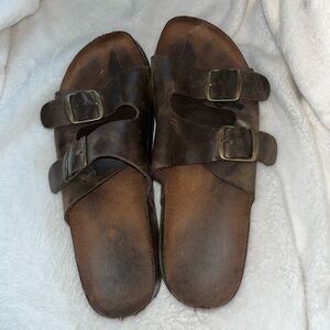 Womens Brown Leather Sandals